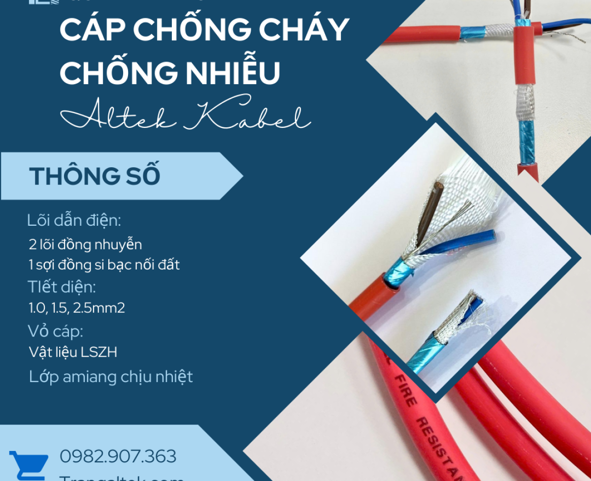 Cáp chống cháy 0.75mm² GFT Altek Kabel – Giải pháp an toàn cho hệ thống báo cháy