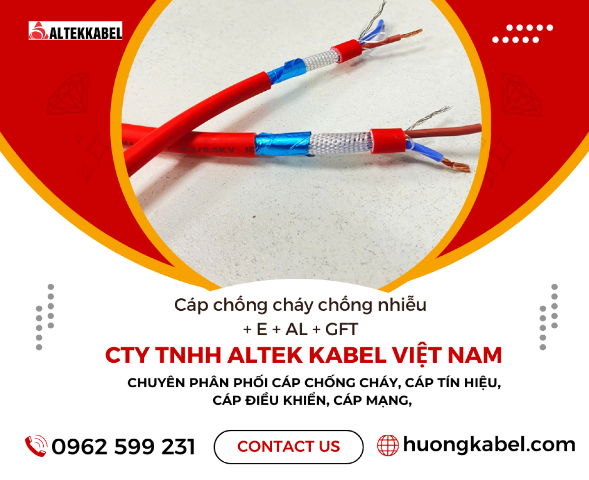 Cáp chống cháy chống nhiễu 2 Core+AL+GFT