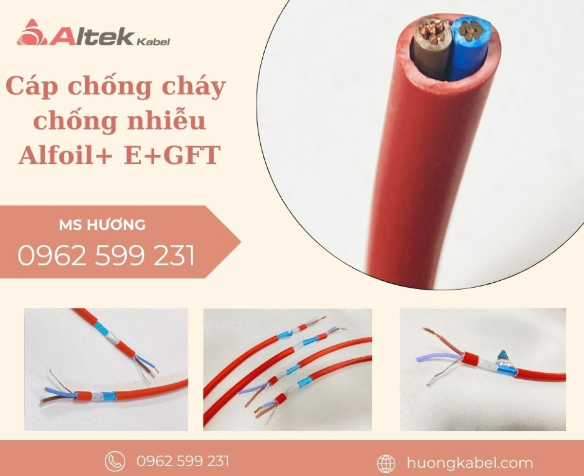 Cáp chống cháy chống nhiễu 2 Core+AL+GFT