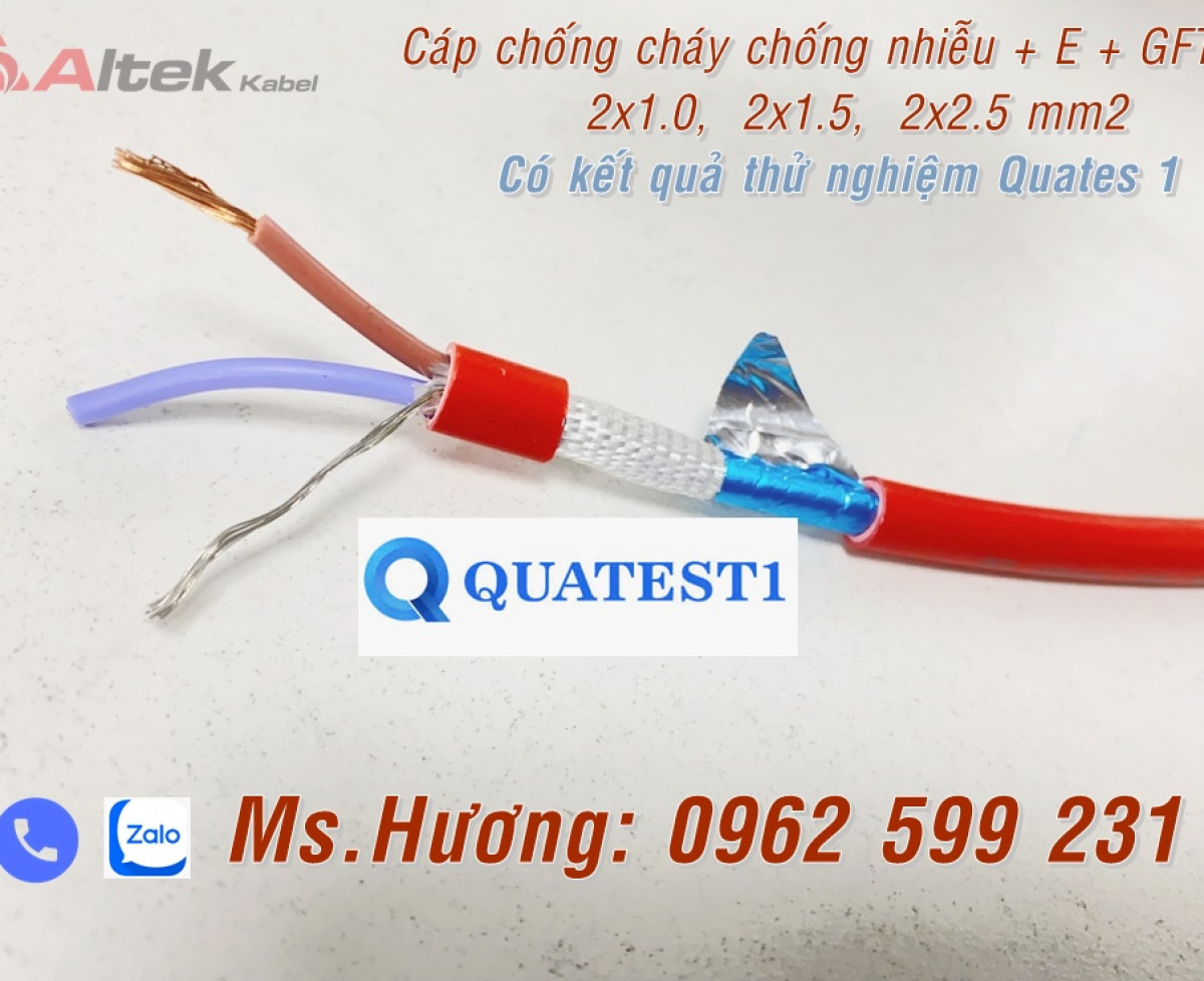 Cáp chống cháy chống nhiễu 2 Core+AL+GFT