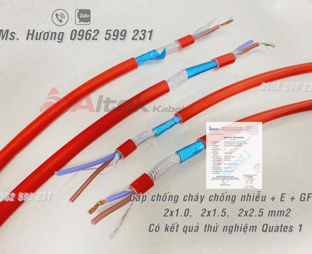 Cáp chống cháy chống nhiễu 2 Core+AL+GFT