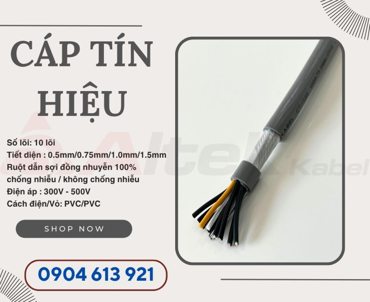 Cáp tín hiệu / Control Cable RVV 10x1.0mm Altek lABEL