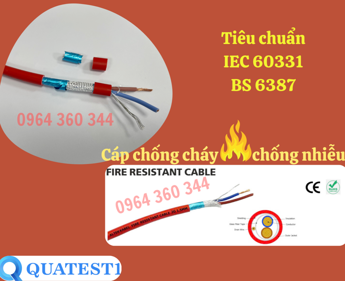 Dây báo cháy, chống cháy chống nhiễu 1Px1.5mm Altek Kabel