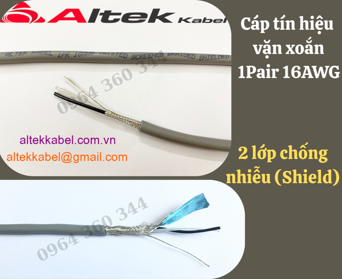 Cáp tín hiệu chống nhiễu vặn xoắn 18awg 1pair/2pair/3pair/4pair