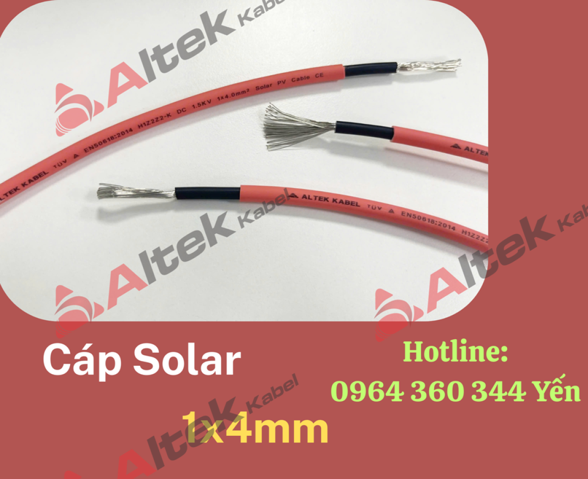 Cáp điện solar 4mm - Cáp điện mặt trời Altek Kabel