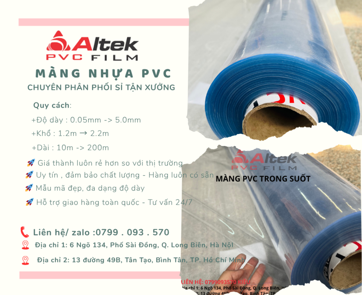 MÀNG NHỰA PVC TRONG NGĂN LẠNH- ALTEK PVC – GIÁ SỈ - TẠI BÌNH DƯƠNG