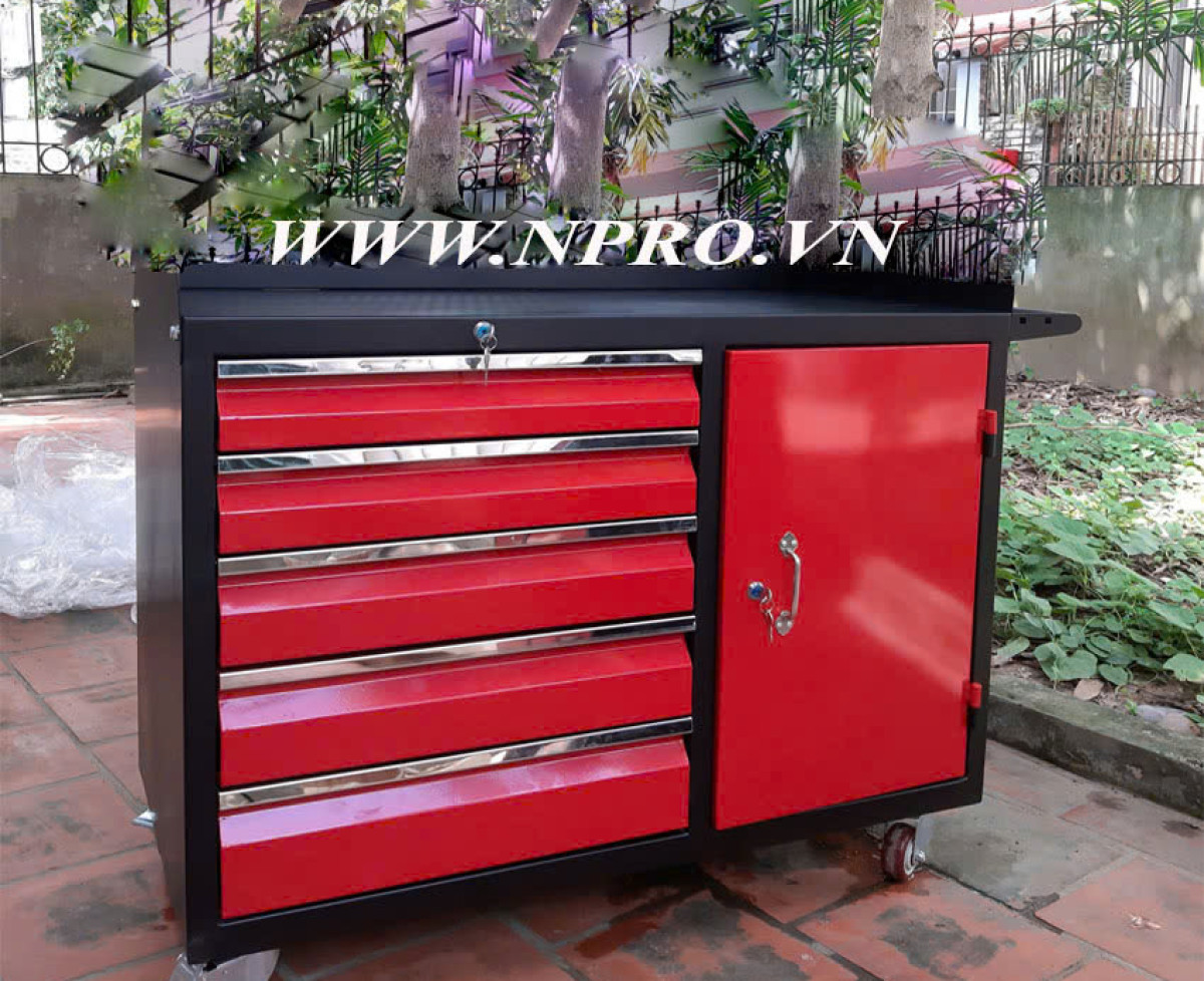 Tủ đồ nghề 7 ngăn màu đỏ Kt 700x450x920mm