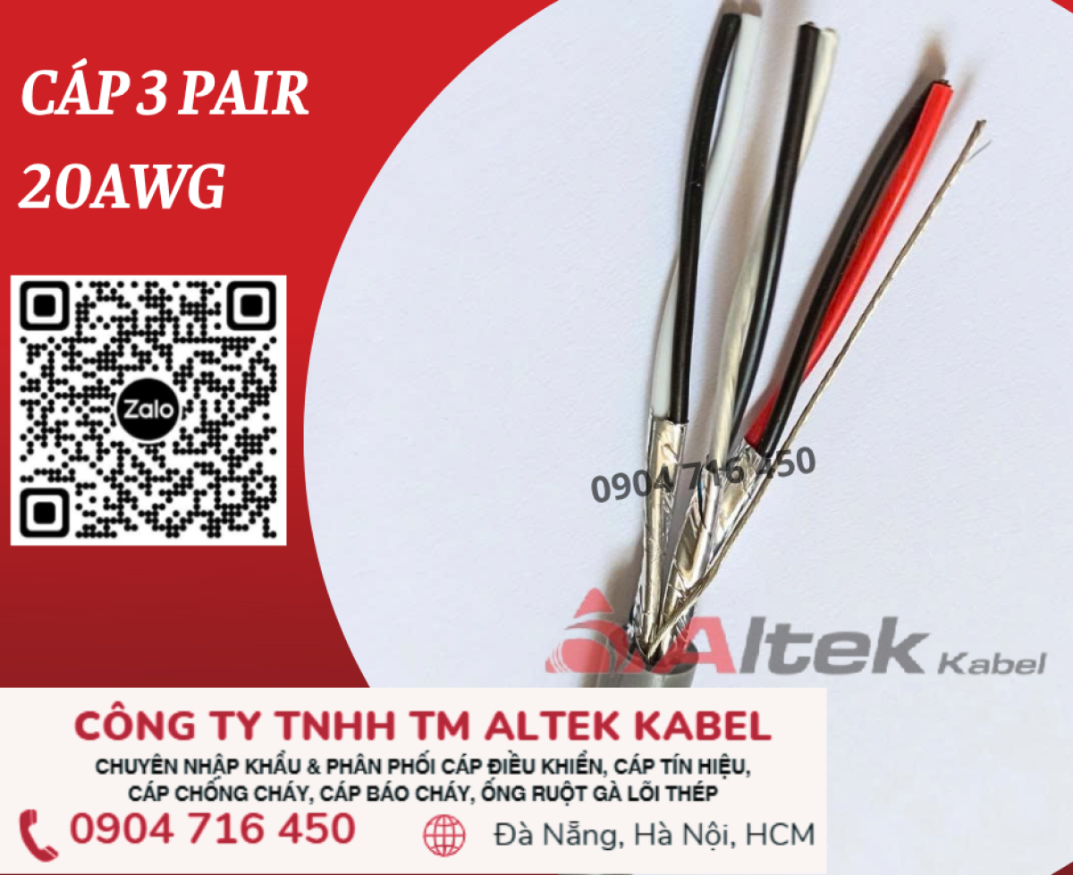 Cáp n hiệu 3 pair 20awg Altek Kabel Hồ Chí Minh, Hà Nội, Đà Nẵng