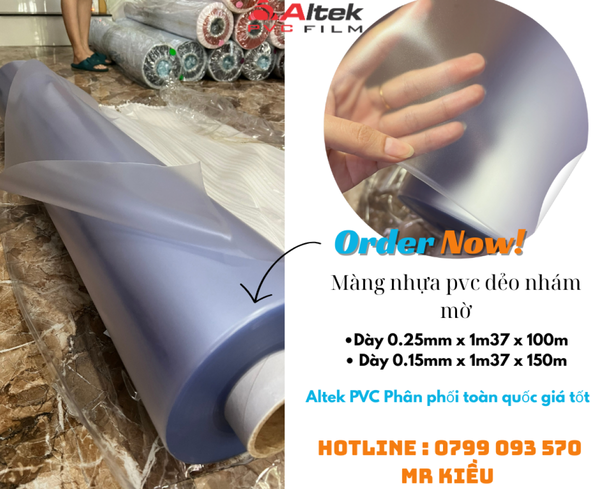 Sỉ màng nhựa pvc trong nhám mịn - tại Khánh Hòa
