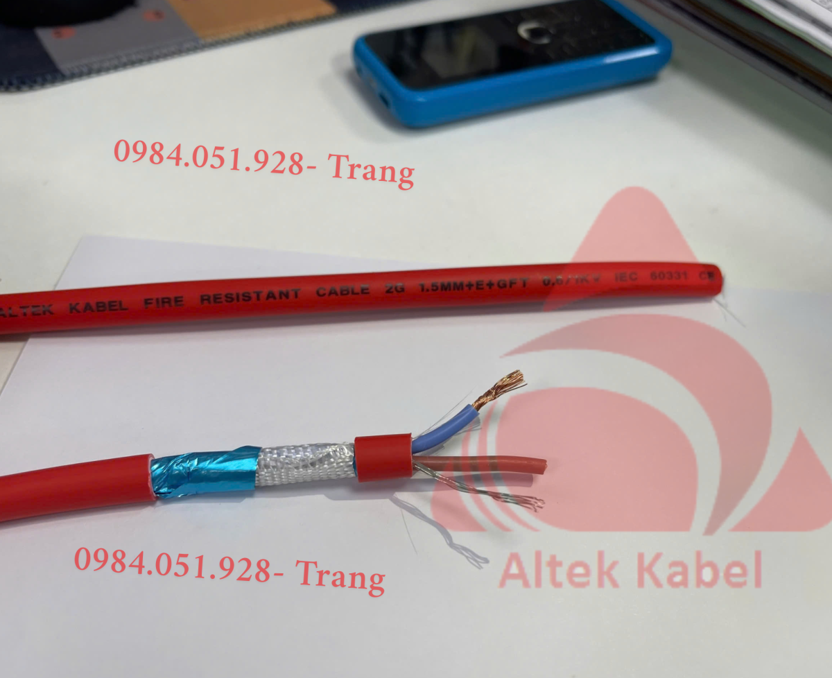 Cáp chống cháy chống nhiễu 2 lõi đạt tiêu chuẩn IEC