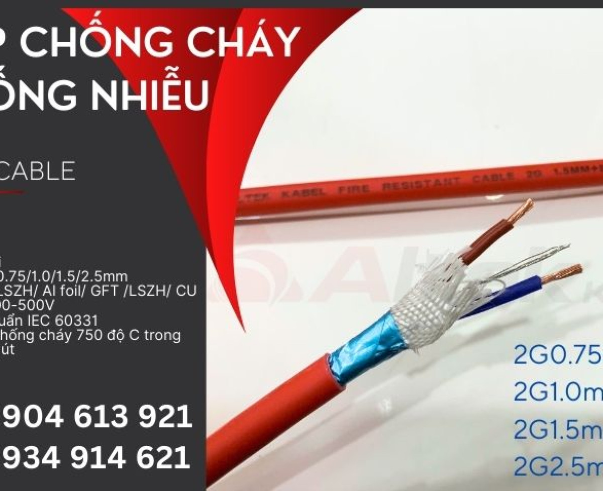 Dây chống cháy chống nhiễu 2x1.5mm Altek Kabel / Fire Resistant Cable