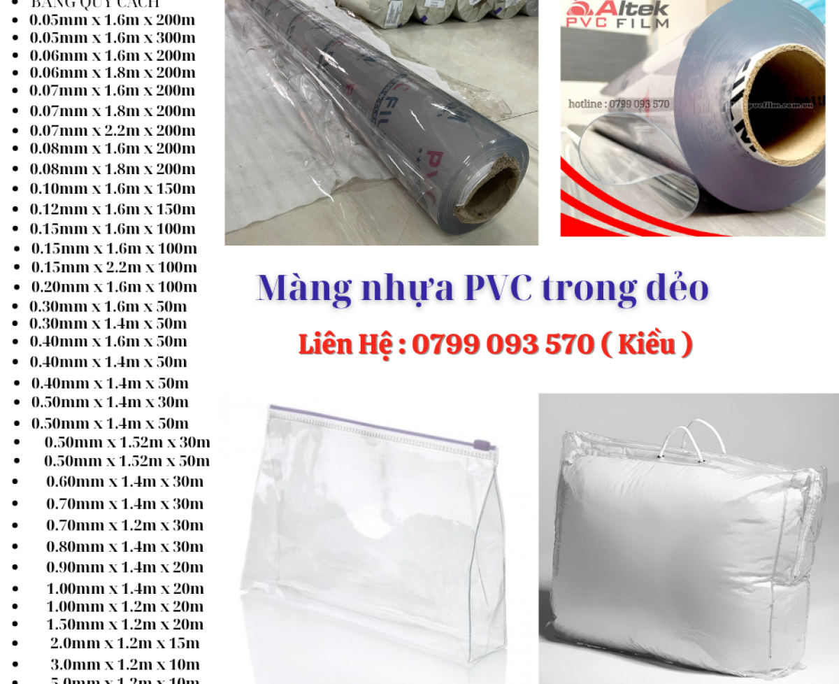 Màng Nhựa PVC Dẻo Trong Suốt Dày 5mm Khổ 1m2 dài 10m ALTEK