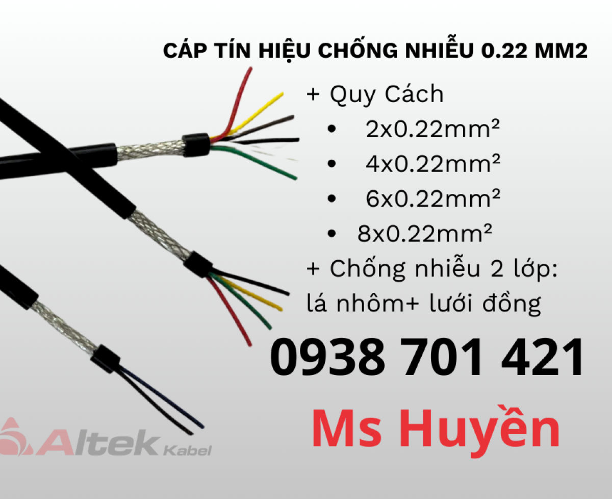 Cáp Tín Hiệu Chống Nhiễu 6×0.22mm, Dây Điện Chống Nhiễu 6x24awg