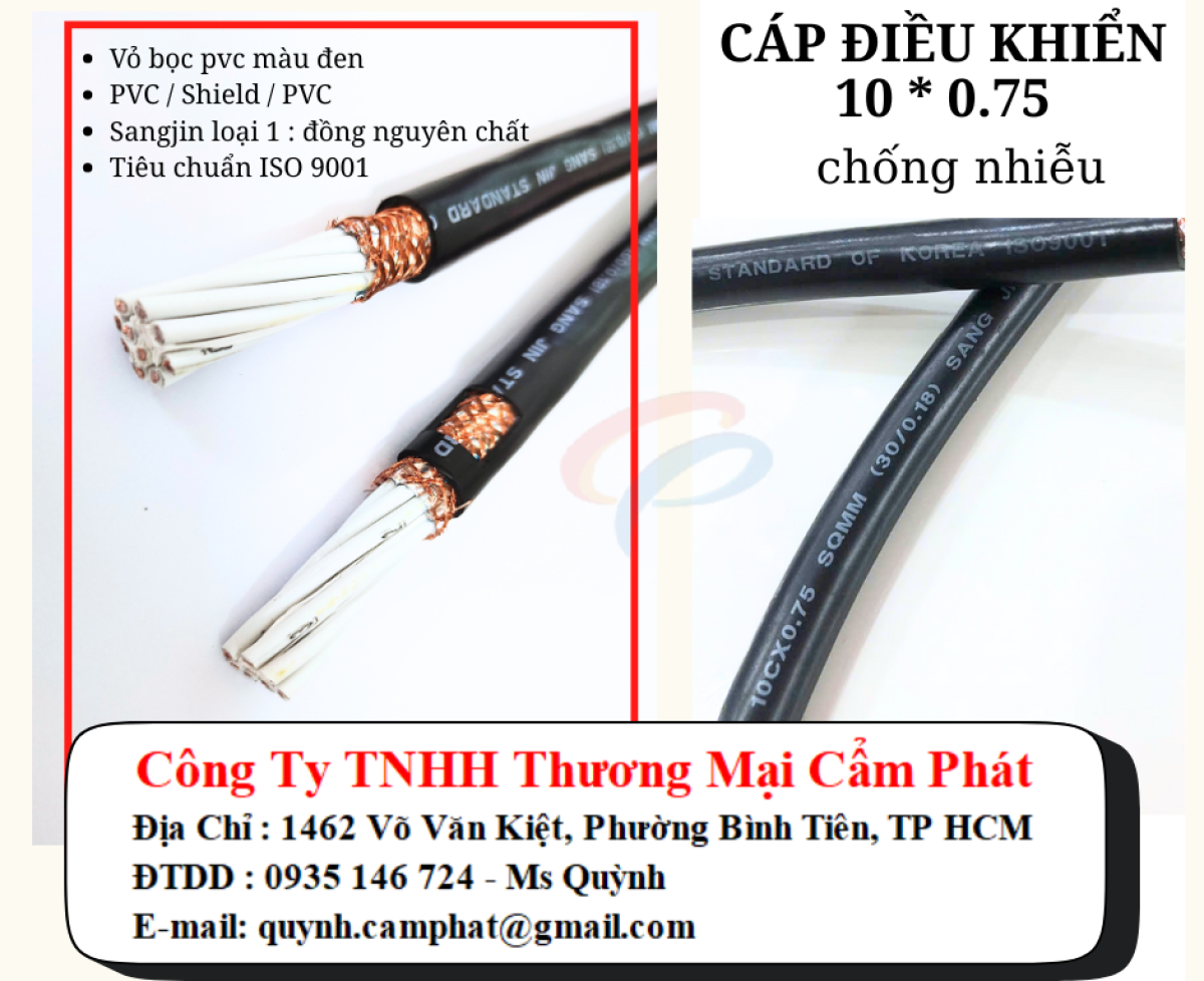 Cáp điều khiển Sangjin 10c x 0.75mm2