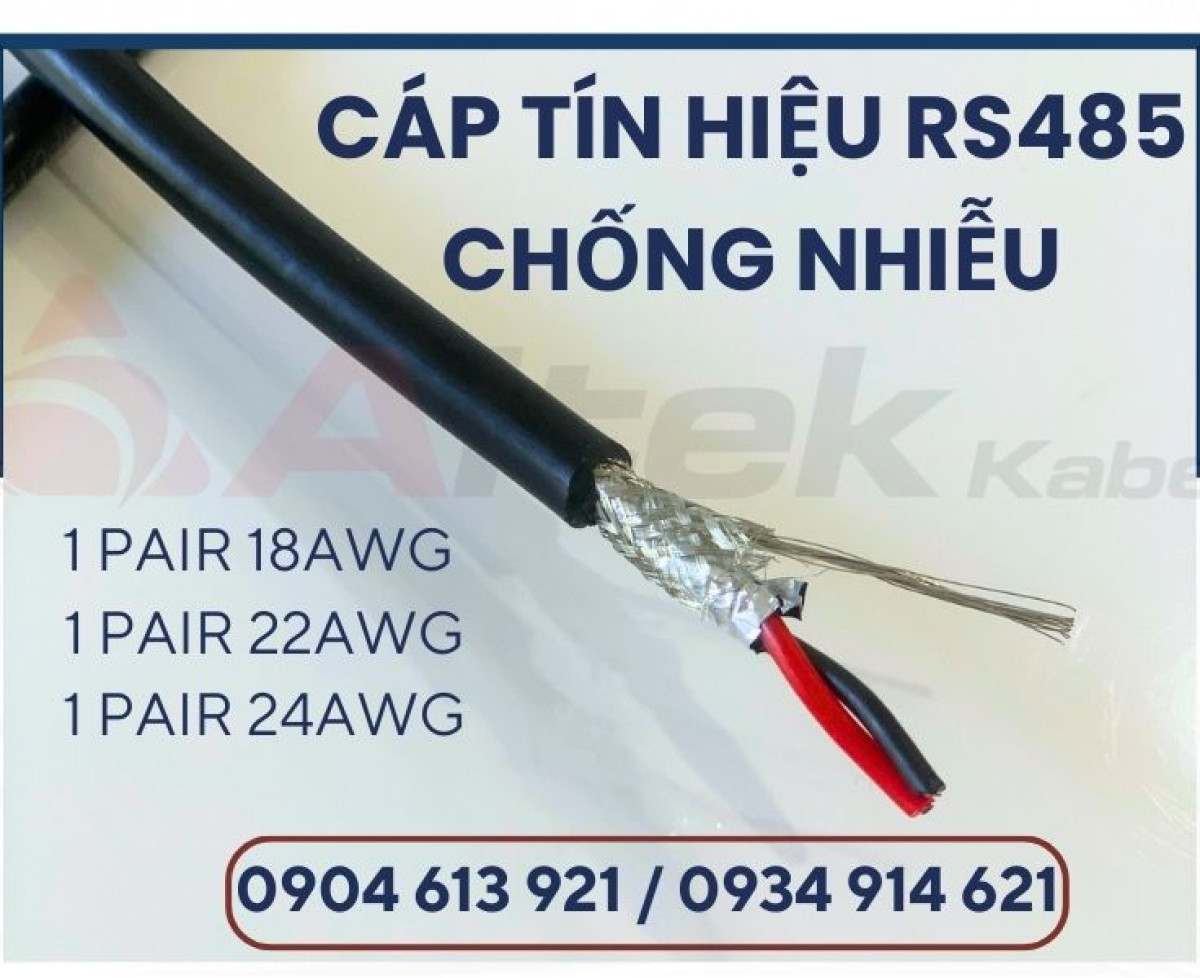 Cáp tín hiệu RS485 vặn xoắn 2 lớp chống nhiễu 18AWG Altek Kabel chính hãng
