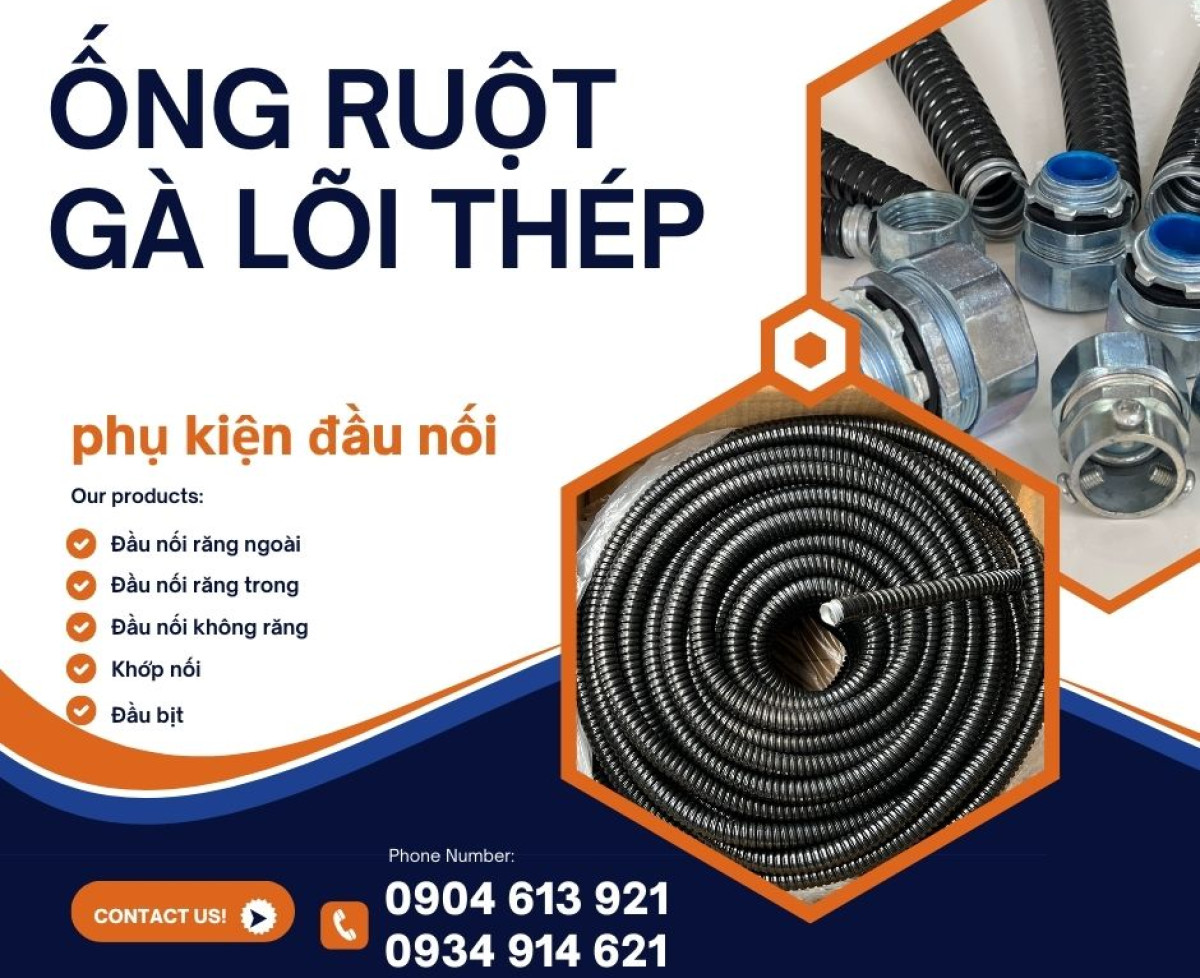 Ốngs ruột gà lõi thép mã kẽm bọc nhựa PVC Đà Nẵng, HCM, Hà Nội