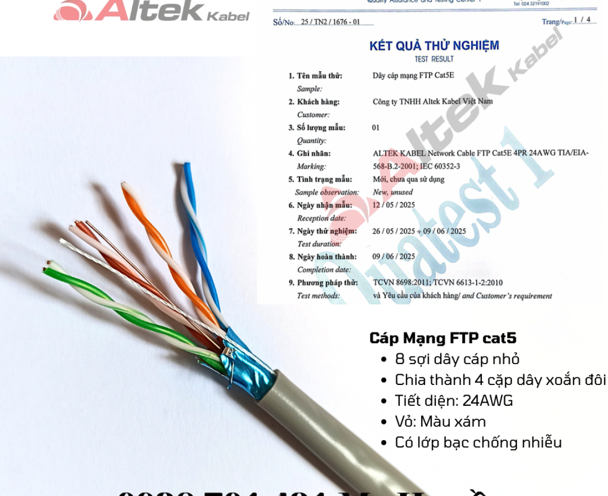 Cáp mạng FTP Cat5 4Pair 24AWG