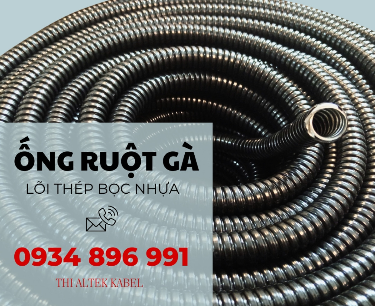 Ống Ruột Gà Lõi Thép Bọc Nhựa PVC Phi 13 – Phi 114 + Phụ Kiện Đầu Nối – Giá Tốt