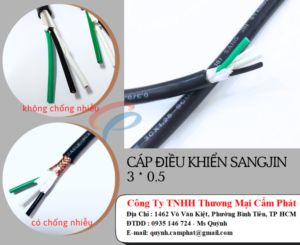 Cáp điều khiển SANGJIN 3x0.5mm2 DVV