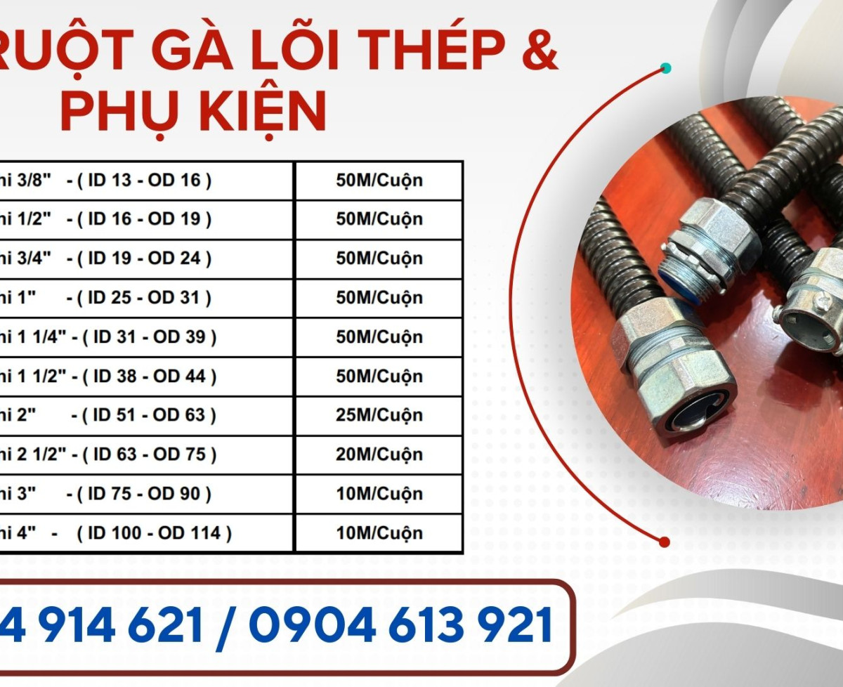 Ống ruột gà lõi thép / ống kẽm đàn hồi phi D32 Đà Nẵng, Hồ Chí MINH, Hà Nội