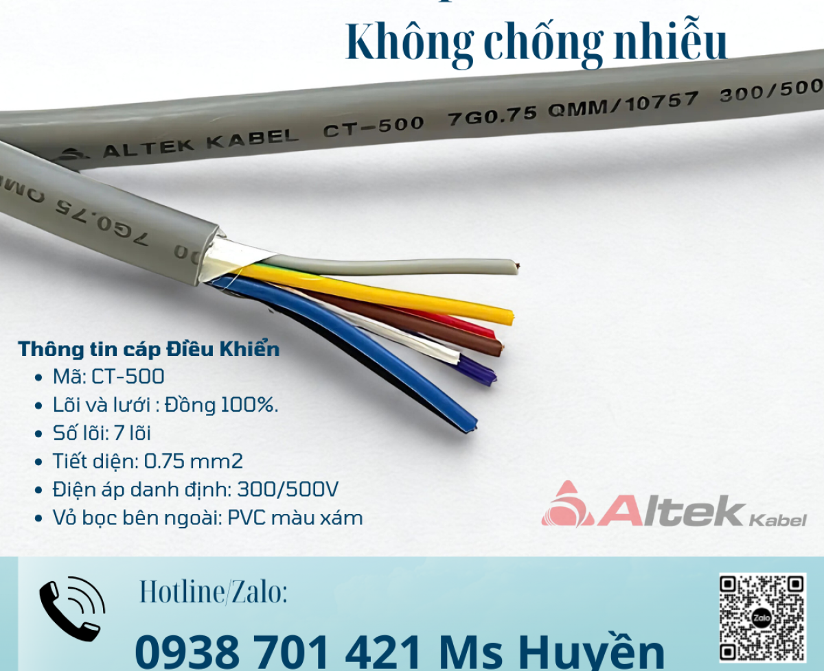 Cáp điều khiển không chống nhiễu 7G x0.75mm2 ALTEK KABEL