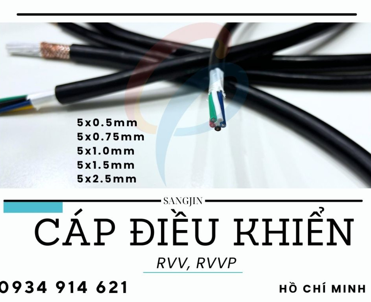 Cáp điều khiển Sqangjin RVVP 5x0.75mm chính hãng phân phối Hồ Chí Minh