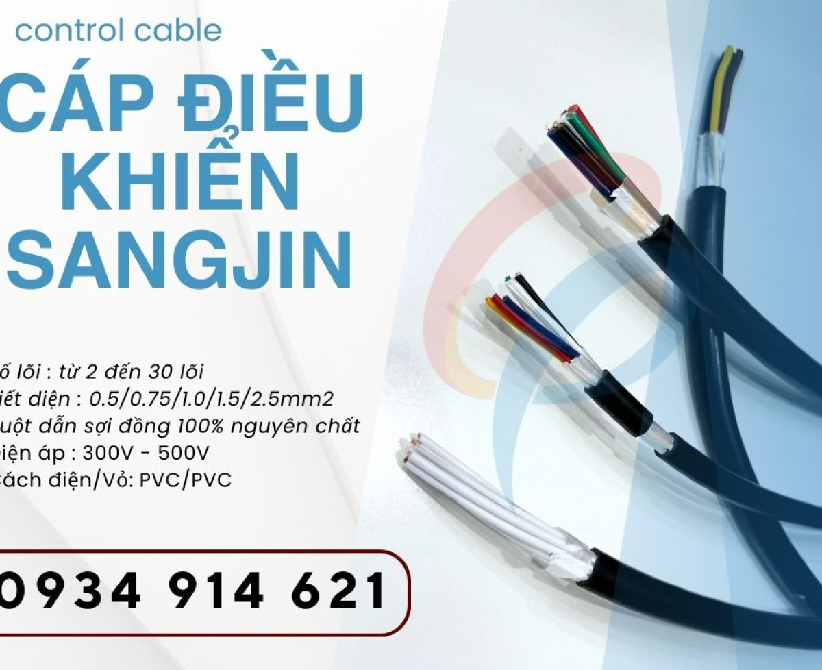 Cáp điều khiển Sqangjin RVVP 5x0.75mm chính hãng phân phối Hồ Chí Minh