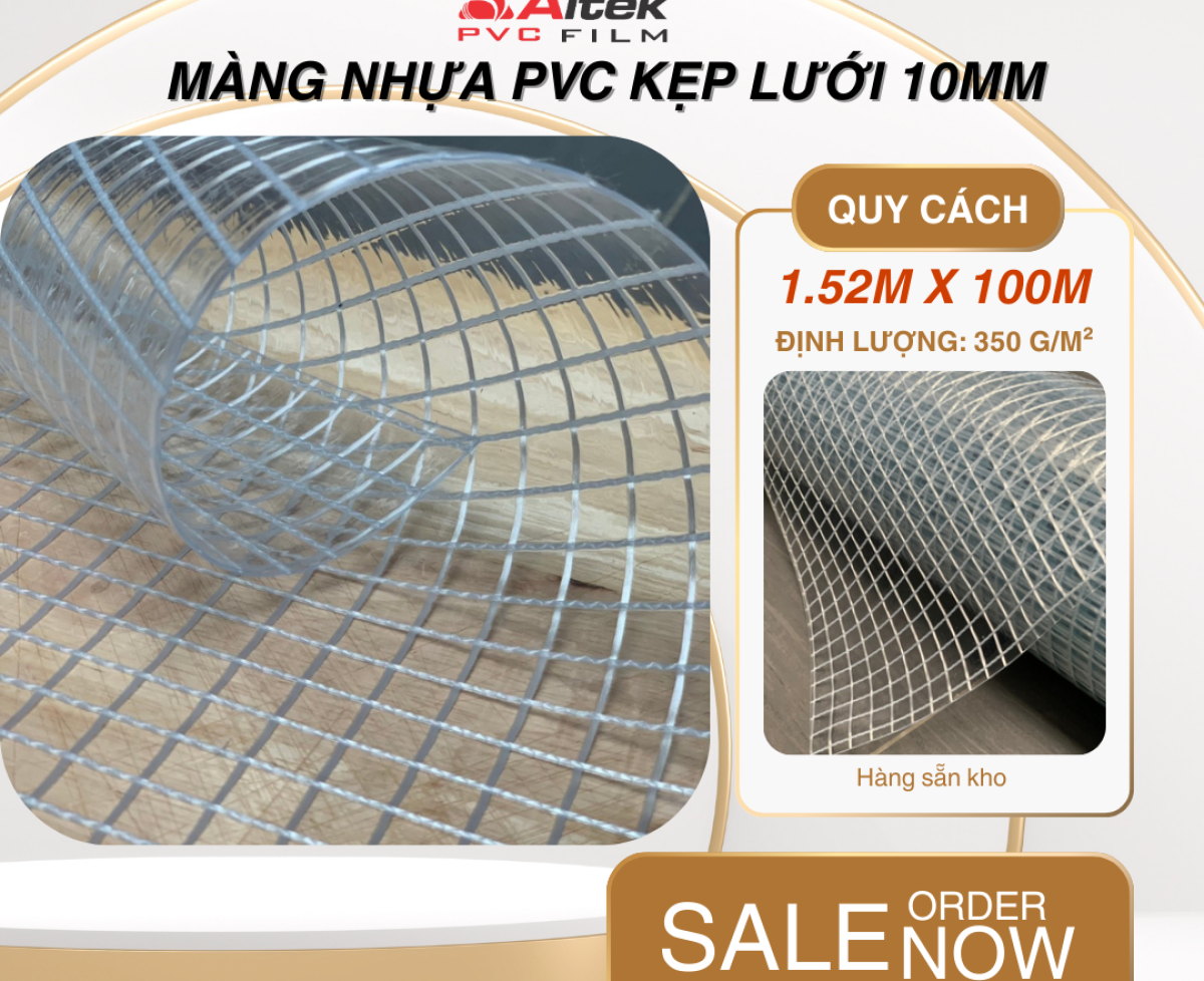 Báo giá xưởng - màng nhựa pvc lưới 10mm tại Hải Phòng
