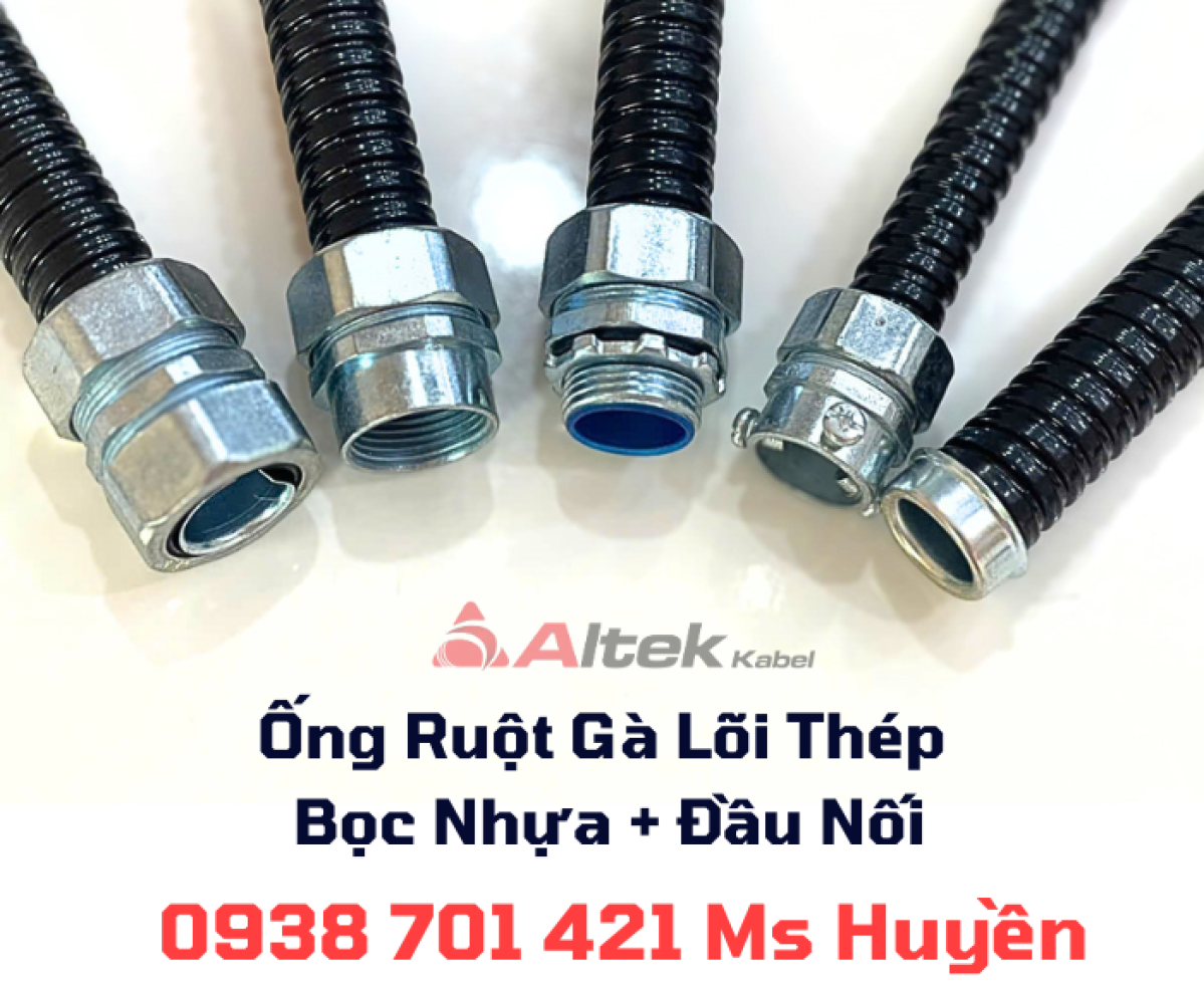 Ống Ruột Gà Lõi Thép Bọc Nhựa + Đầu Nối – Lá chắn an toàn, kết nối toàn diện
