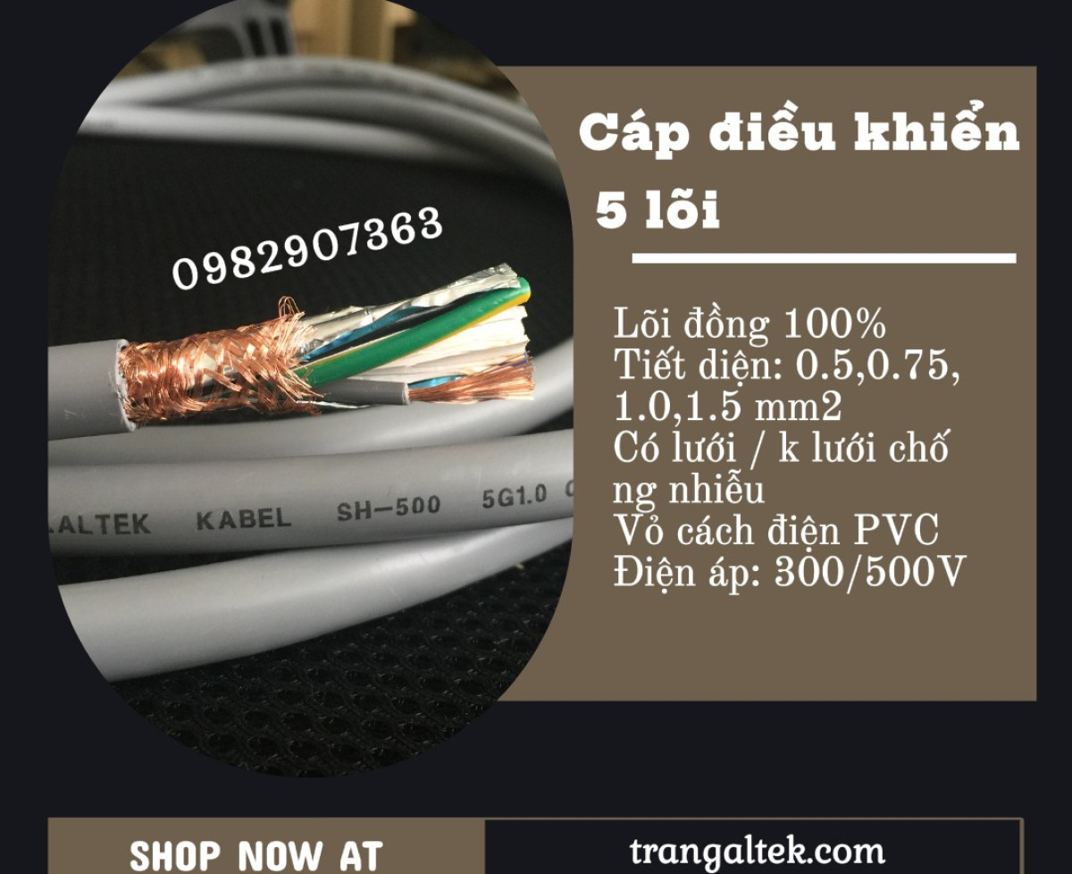 Cáp Điều Khiển 5 Lõi phân phối Hà Nội, Đà Nẵng, TP HCM