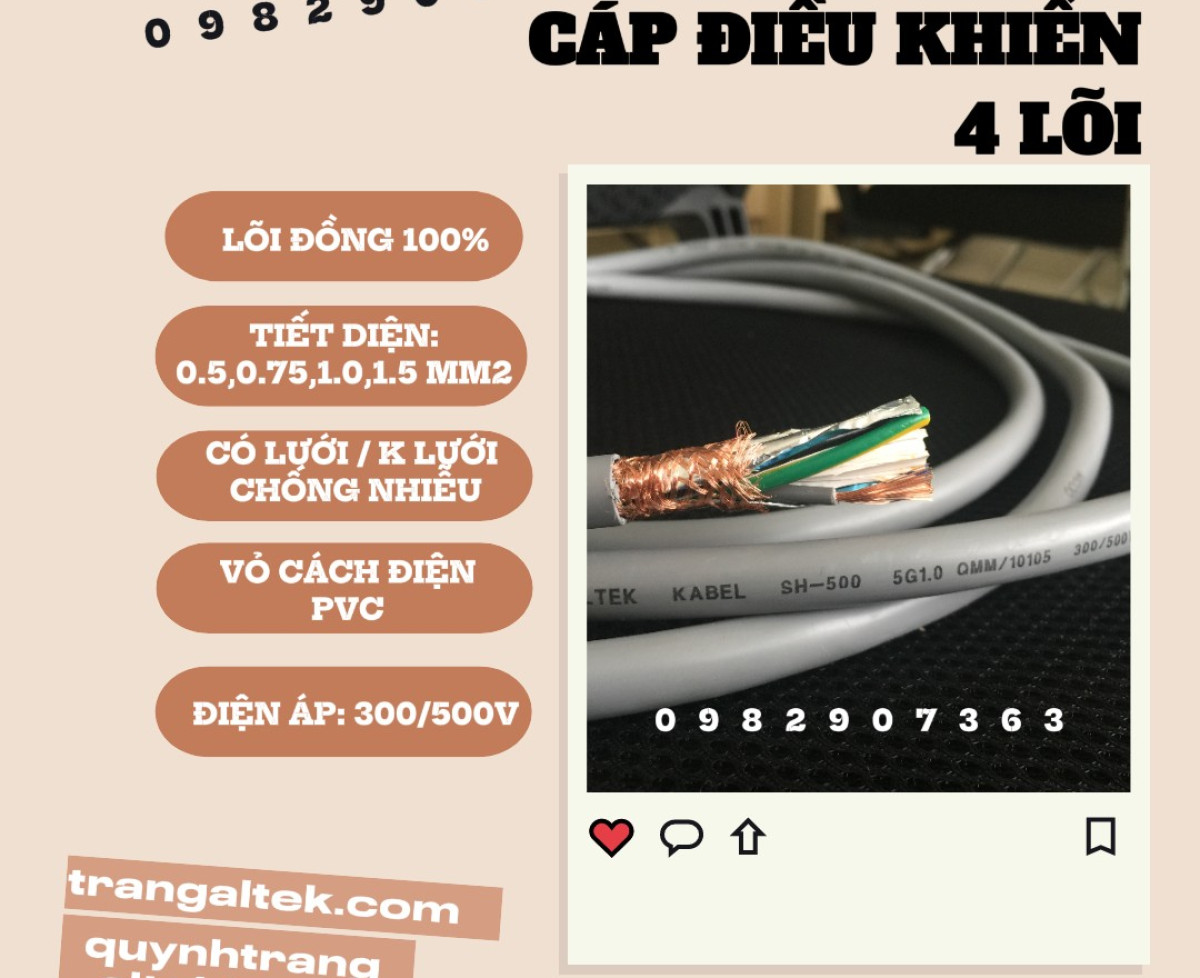 Cáp Điều Khiển 5 Lõi phân phối Hà Nội, Đà Nẵng, TP HCM