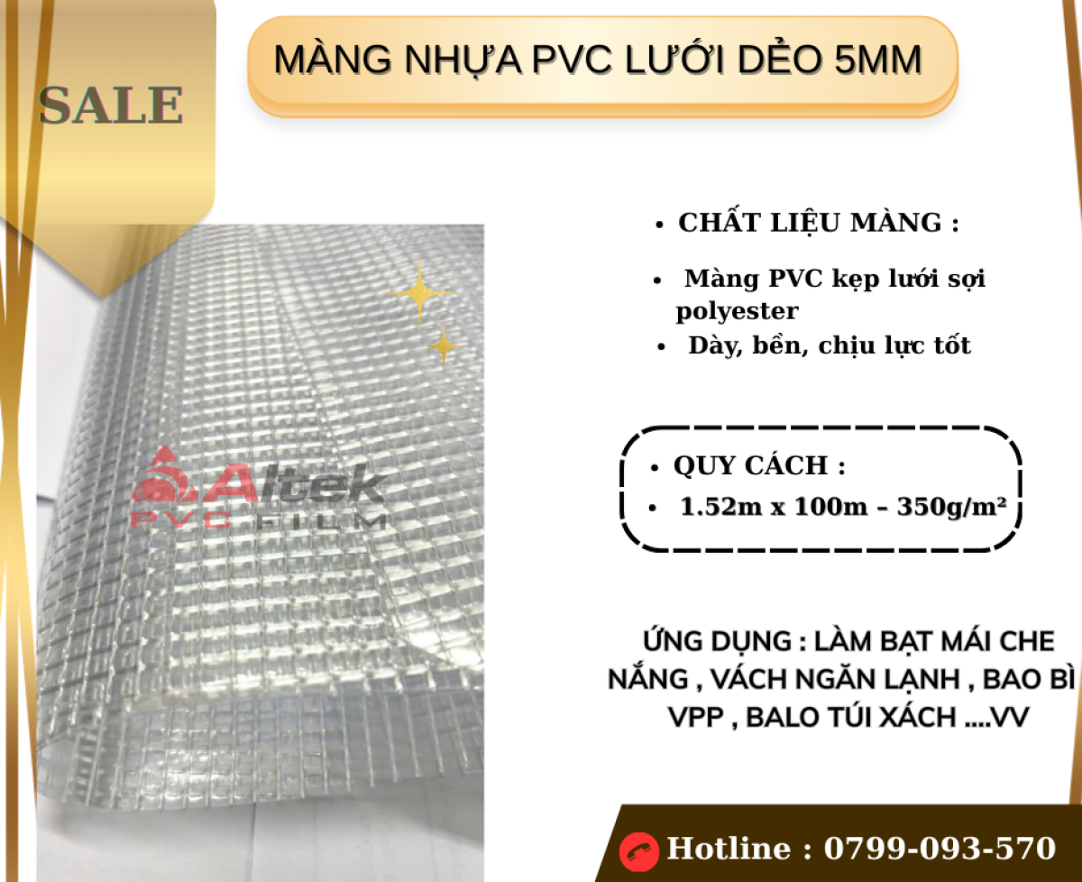 Lưới 5mm - Màng nhựa pvc dẻo - mái che nắng mưa tại Bắc Ninh