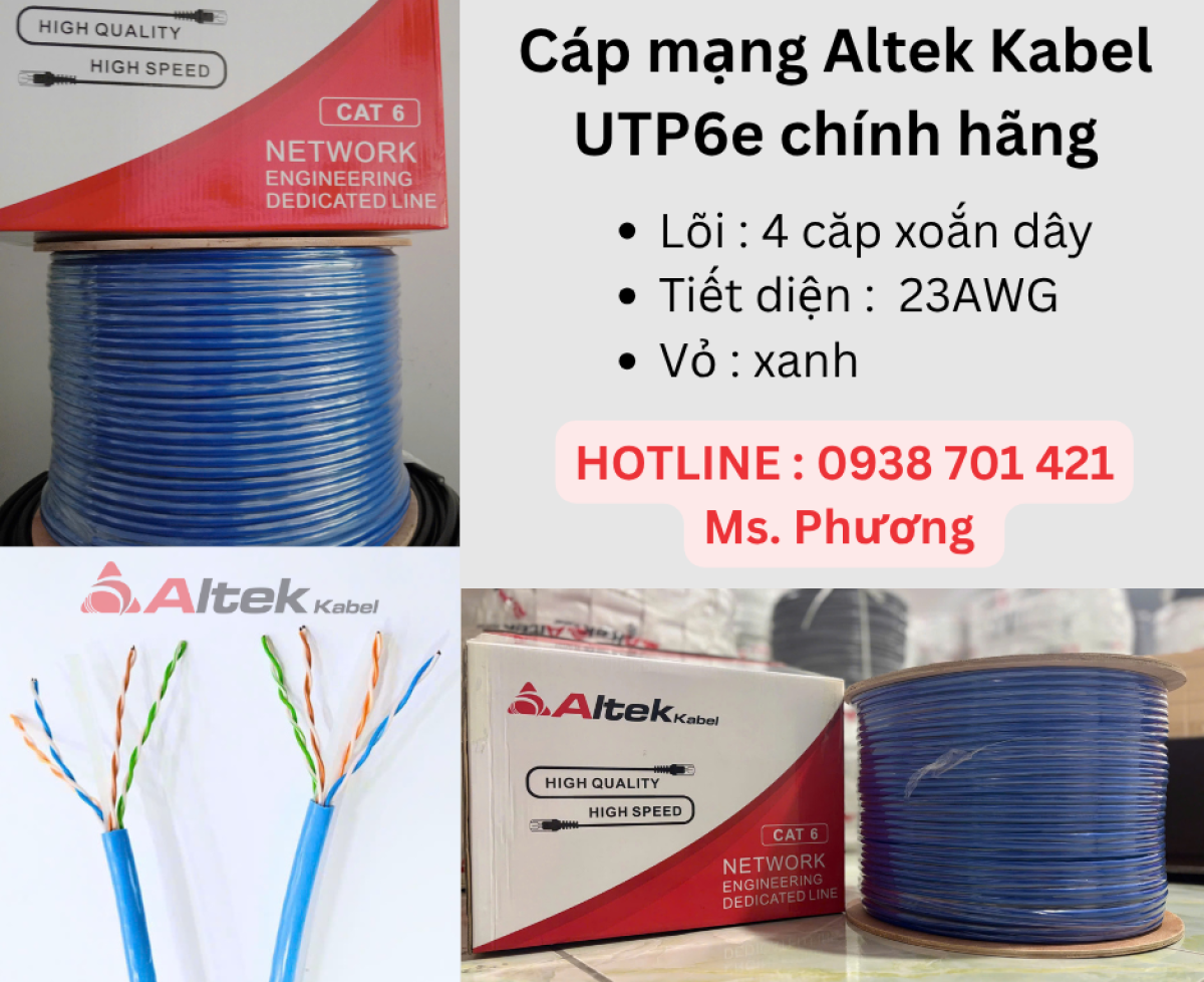 Cáp mạng Altek Kabel UTP6e chính hãng