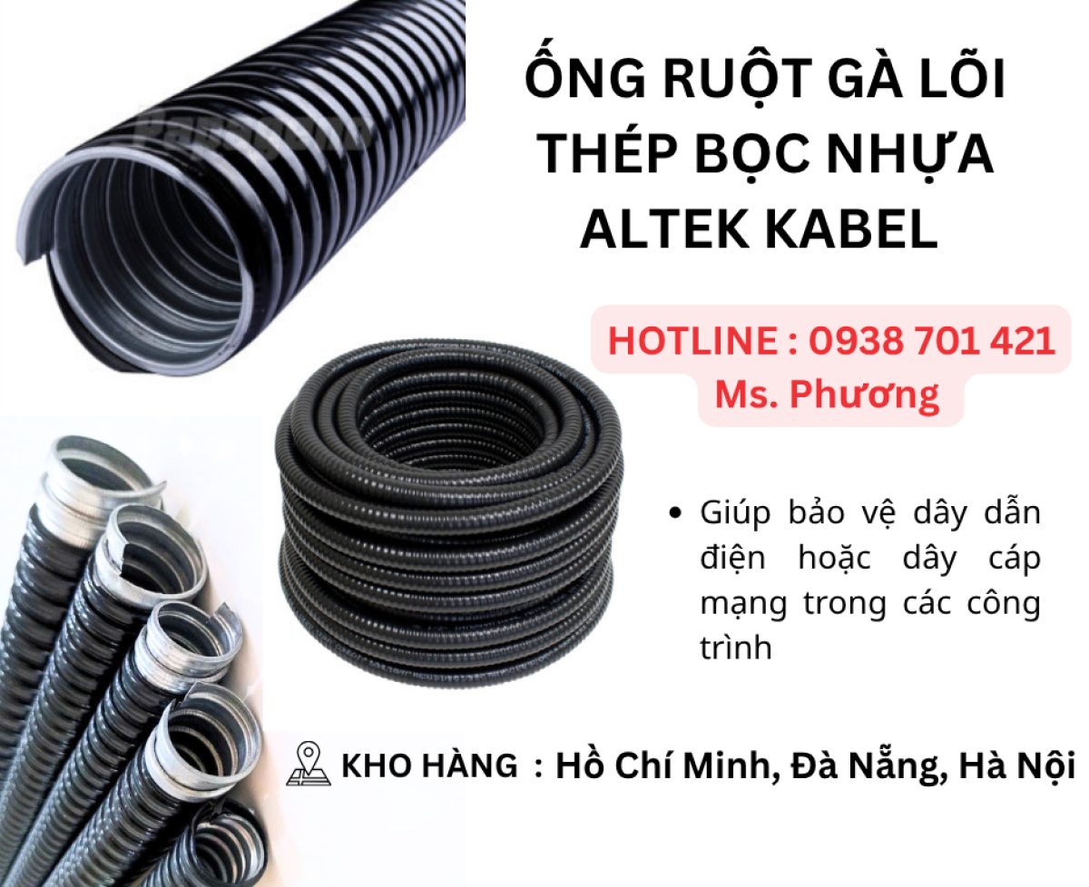 Ống ruột gà lõi thép bọc nhựa Altek Kabel