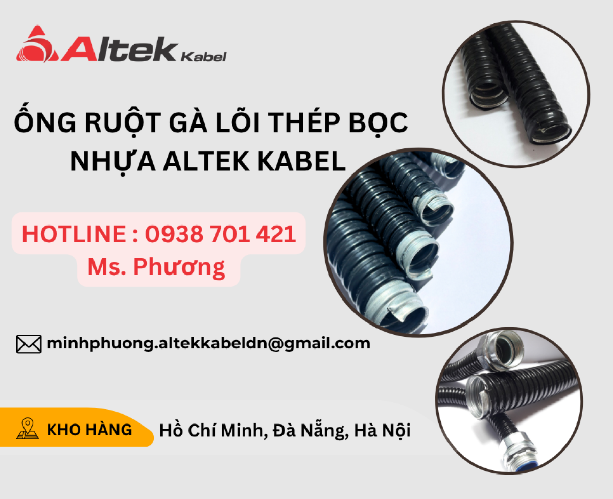 Ống ruột gà lõi thép bọc nhựa Altek Kabel