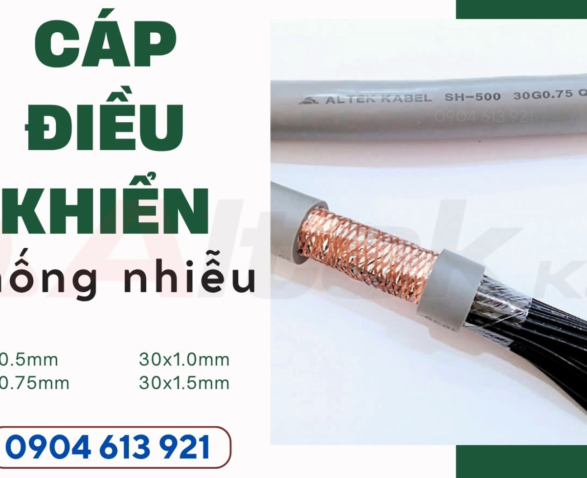 Cáp điều khiển 30 lõi chống nhiễu 30x0.5mm/30x0.75mm/30x1.0/30x1.5mm Altek Kabel