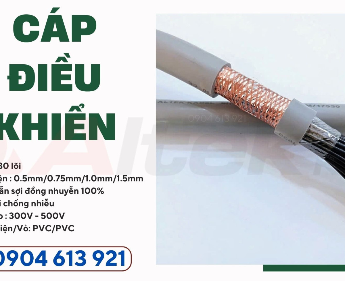 Cáp điều khiển 30 lõi chống nhiễu 30x0.5mm/30x0.75mm/30x1.0/30x1.5mm Altek Kabel