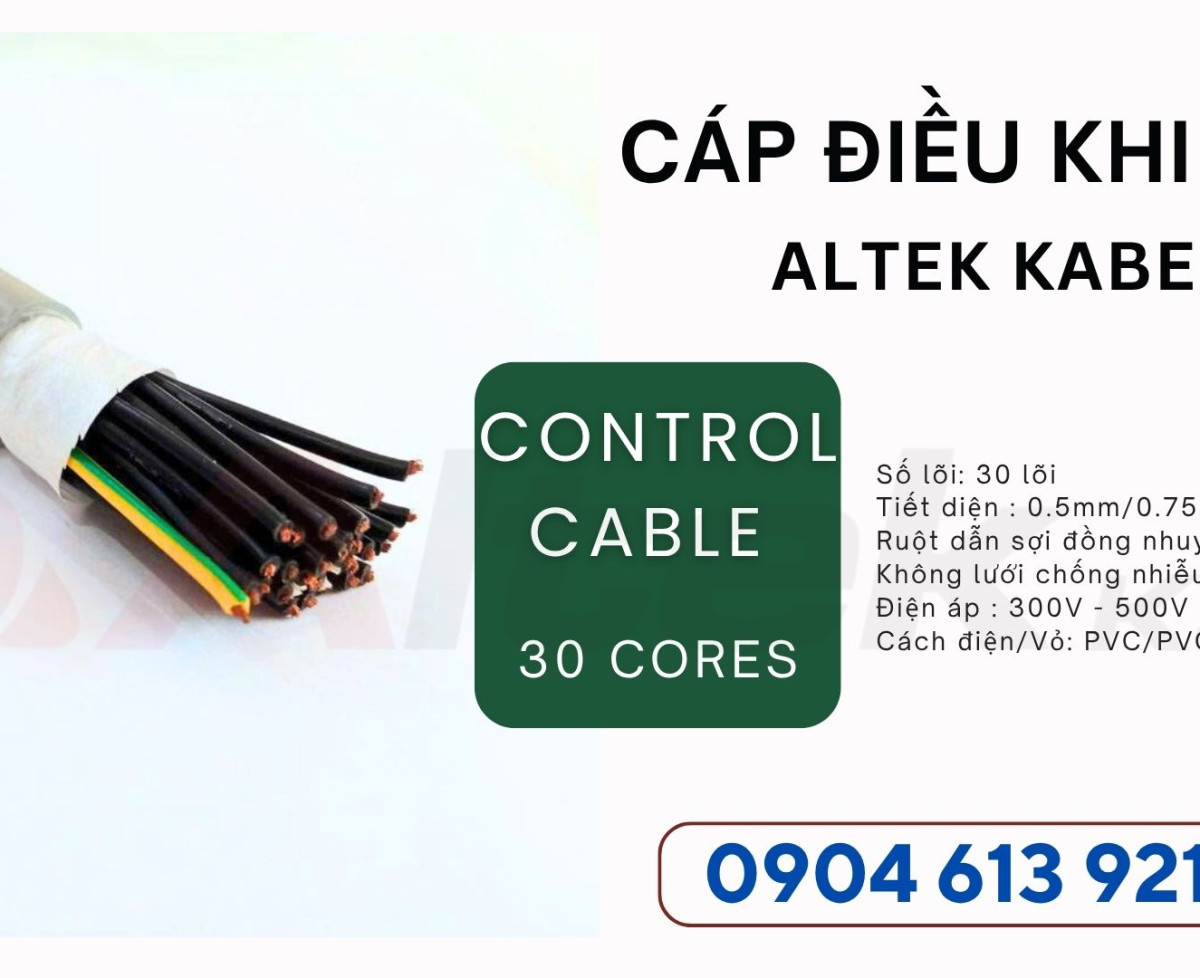 Cáp điều khiển 30 lõi chống nhiễu 30x0.5mm/30x0.75mm/30x1.0/30x1.5mm Altek Kabel