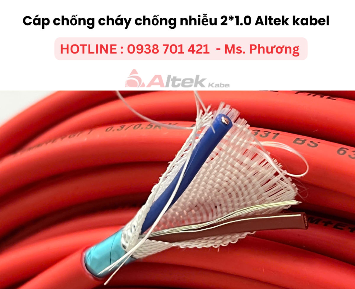 Cáp chống cháy chống nhiễu 2*1.0 Altek Kabel