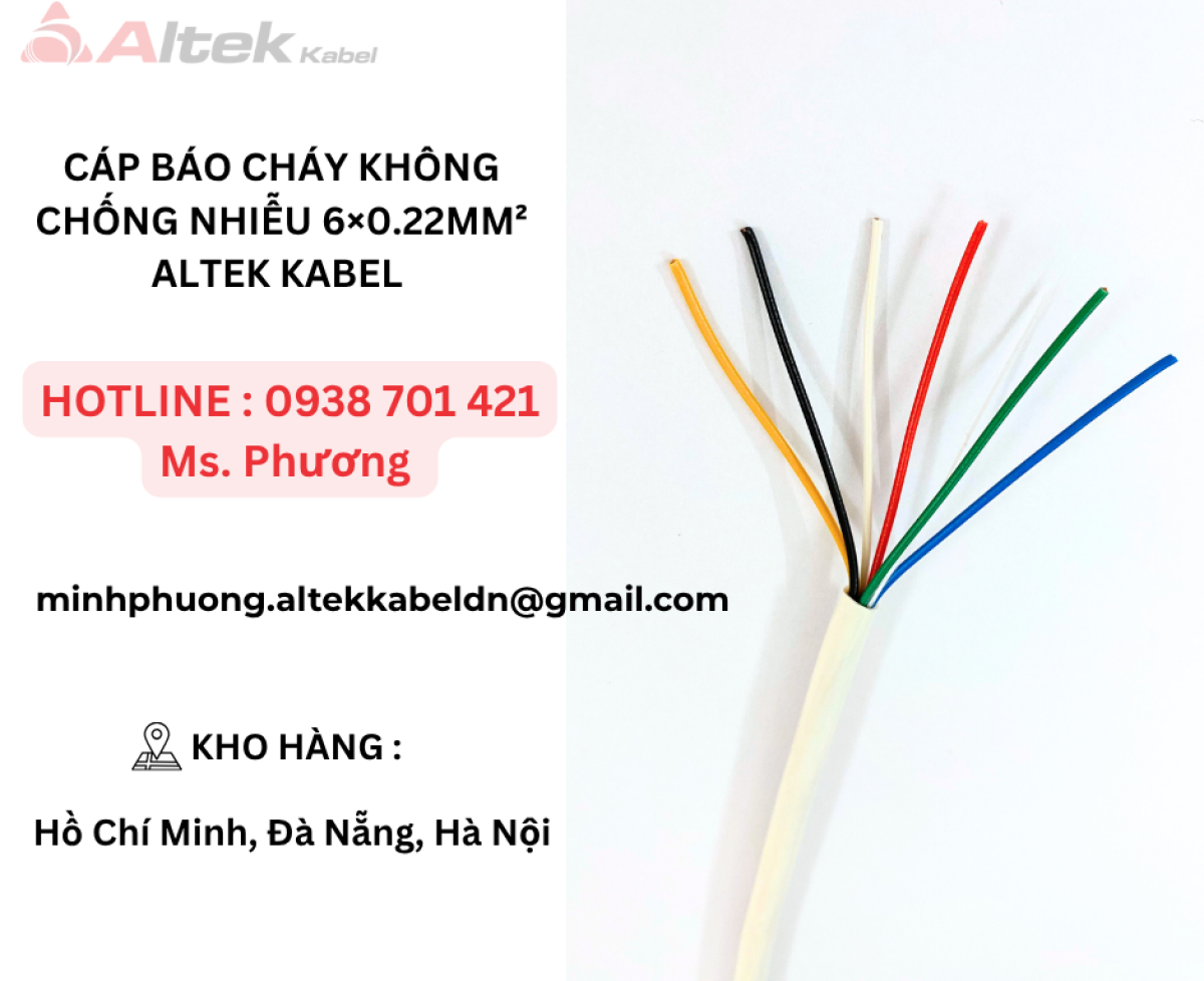 Cáp Báo Cháy không chống nhiễu 6×0.22mm² Altek Kabel