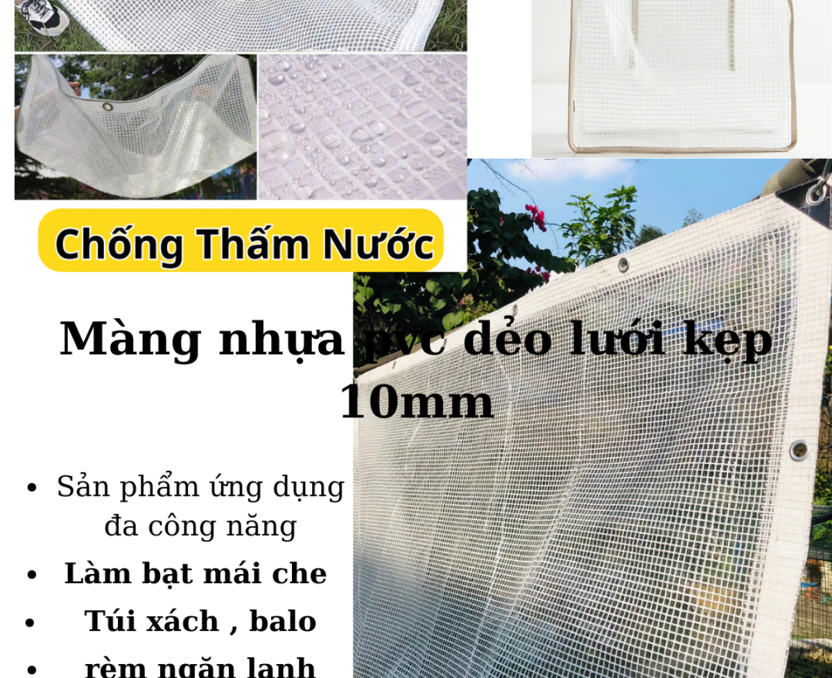 TẤM MÀNG NHỰA PVC KẸP LƯỚI 10MM GIÁ RẺ TẠI THÁI NGUYÊN