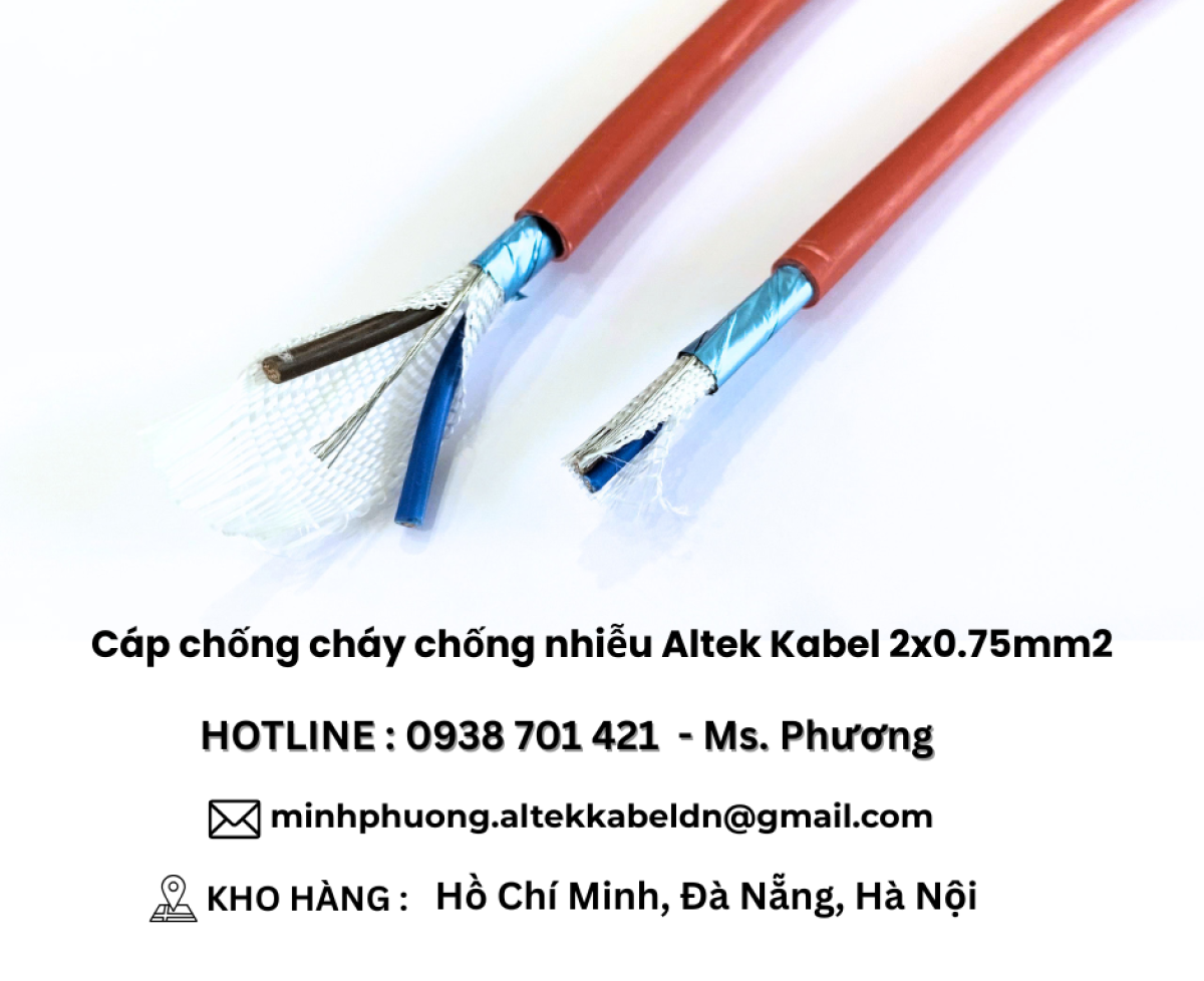 Cáp chống cháy chống nhiễu Altek Kabel 2x0.75mm2
