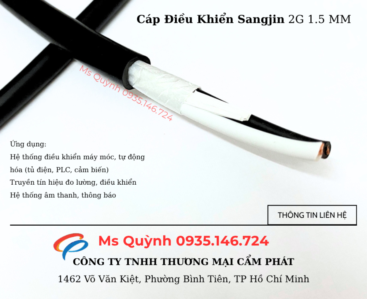 Cáp điều khiển DVV 2 lõi 2G 1.5 Sangjin Hồ Chí Minh