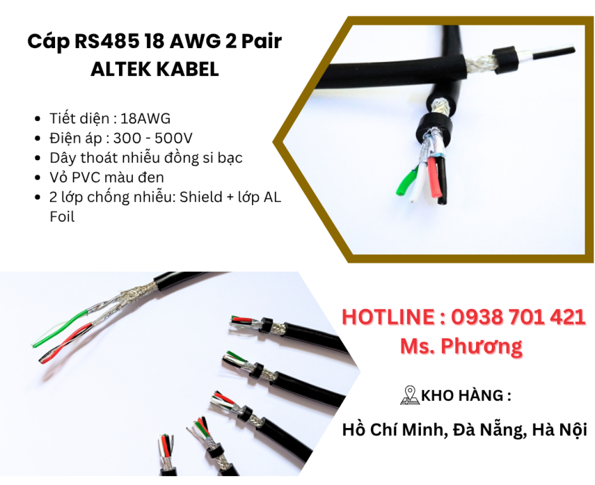 Cáp RS485 18 AWG 2 Pair ALTEK KABEL Đà Nẵng, Hà Nội, Hồ Chí Minh