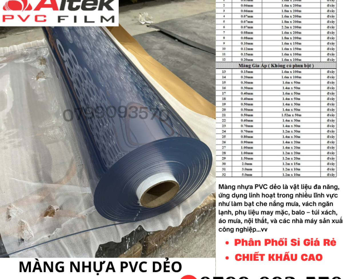 Cơ sở màng nhựa pvc dẻo – giá sỉ siêu tốt tại HCM