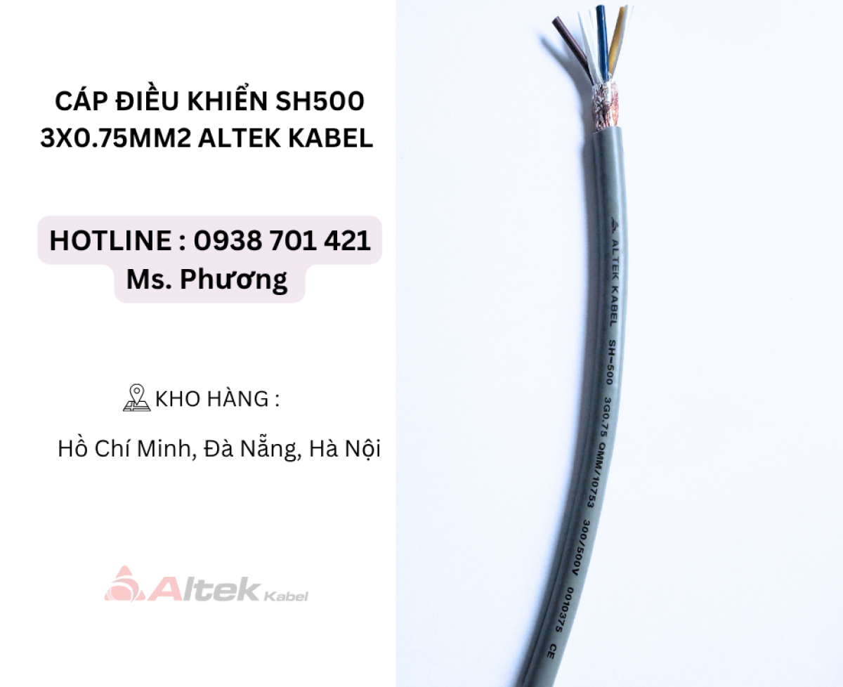 Cáp điều khiển SH500 3x0.75mm2 Altek Kabel Đà Nẵng, Hà Nội, Hồ Chí Minh