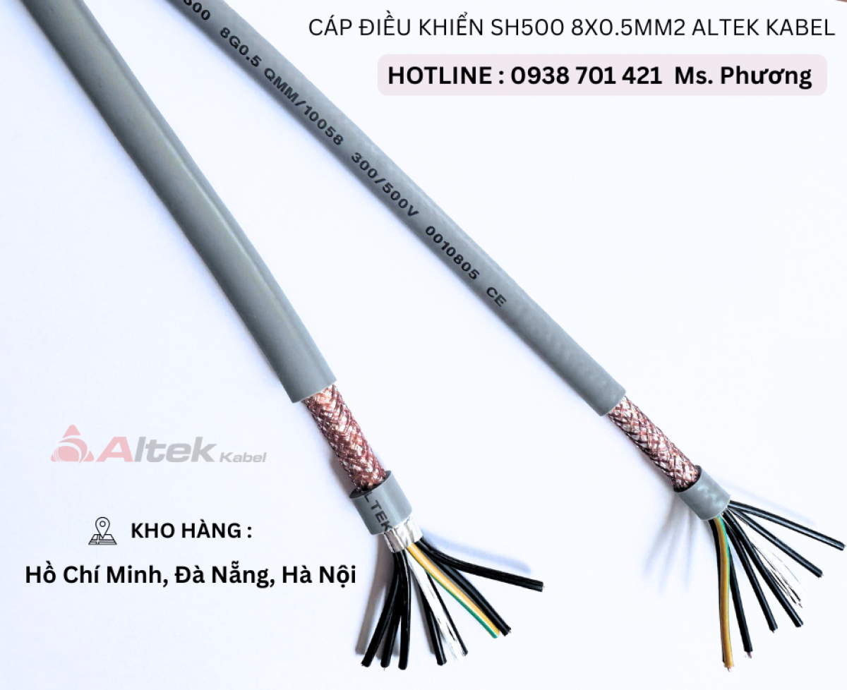 Cáp điều khiển SH500 8x0.5mm2 Altek Kabel Đà Nẵng, Hà Nội, Hồ Chí Minh