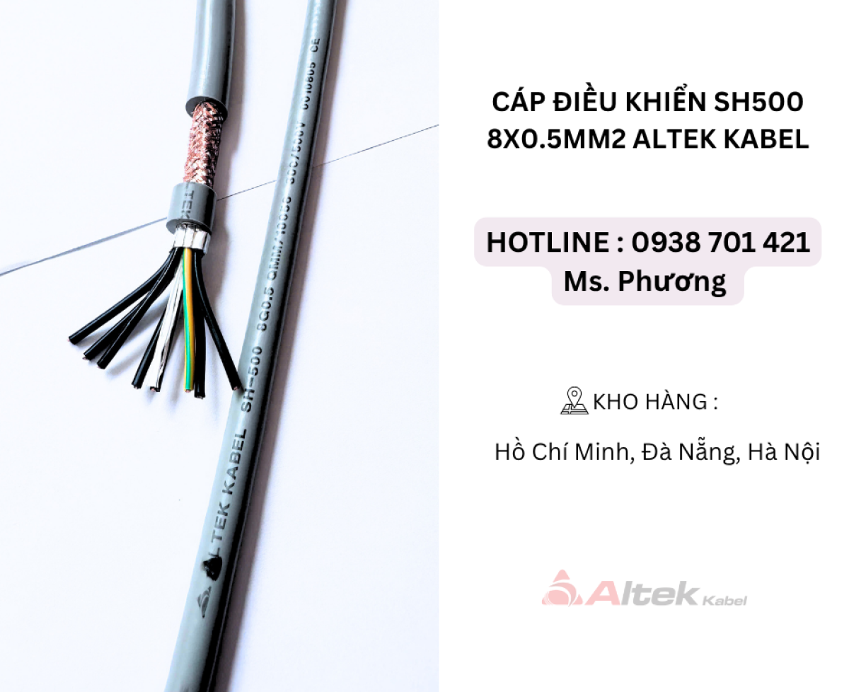 Cáp điều khiển SH500 8x0.5mm2 Altek Kabel Đà Nẵng, Hà Nội, Hồ Chí Minh