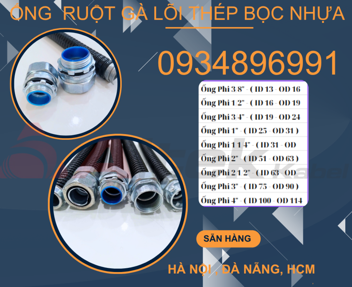 ỐNG RUỘT GÀ LÕI THÉP BỌC NHỰA PVC ĐÀ NẴNG, HÀ NỘI,HCM