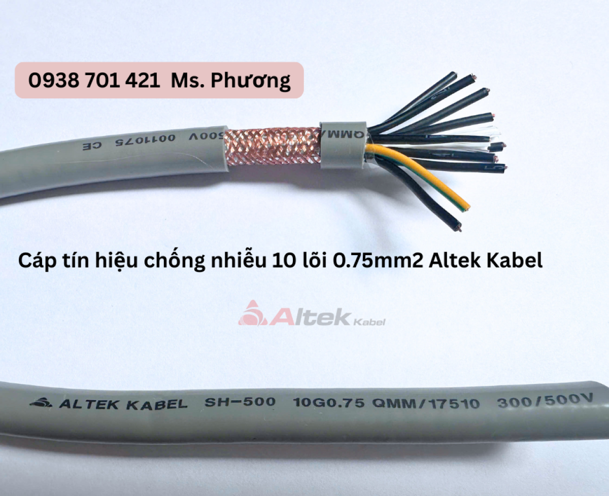 Cáp tín hiệu chống nhiễu 10 lõi 0.75mm2 Altek Kabel Đà Nẵng, Hà Nội, Hồ Chí Minh